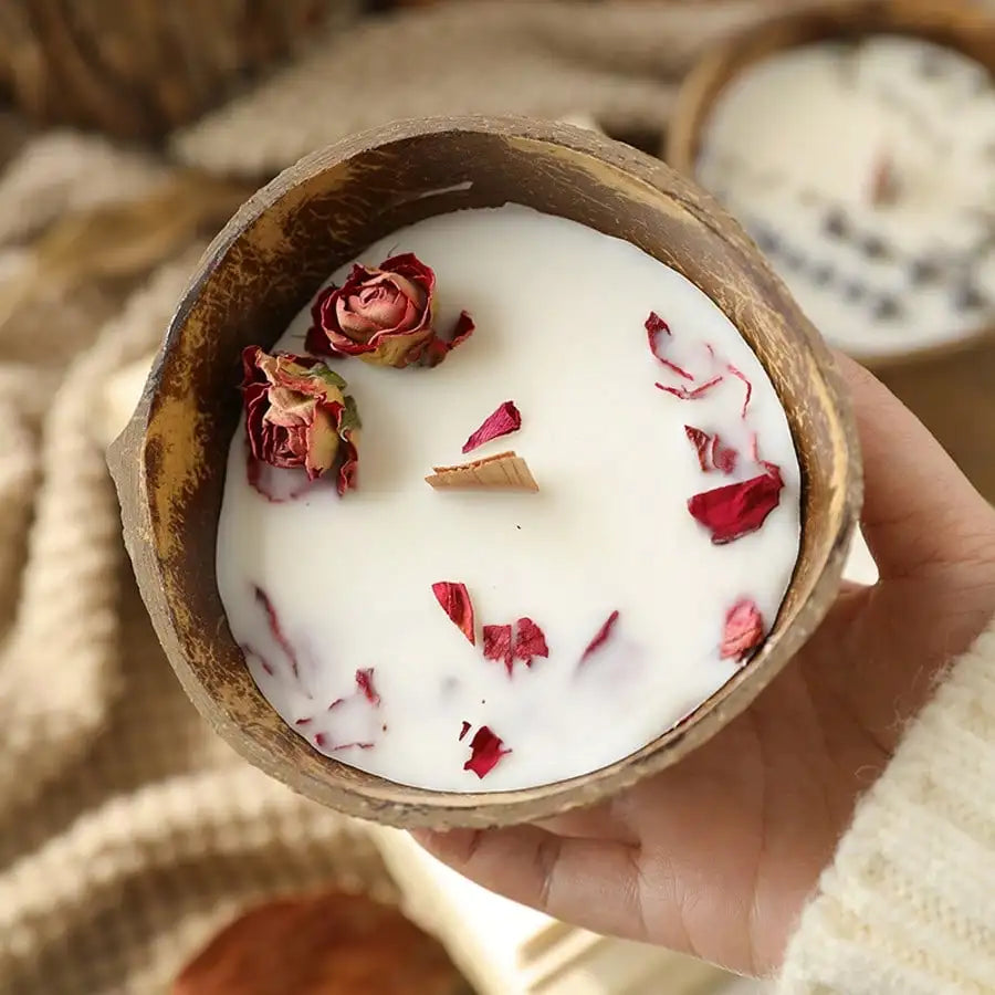 Handcrafted Coconut Shell Scented Candle