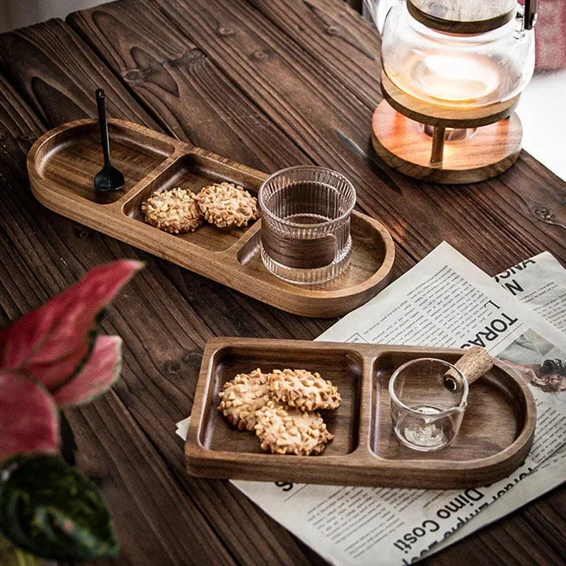 Japanese-Style Acacia Wood Breakfast Tray