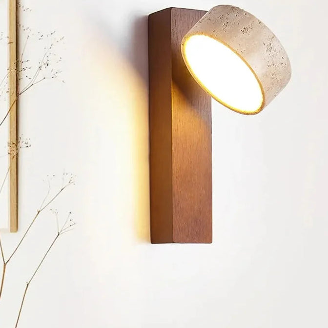 Wabi-Sabi Travertine Wall Lamp