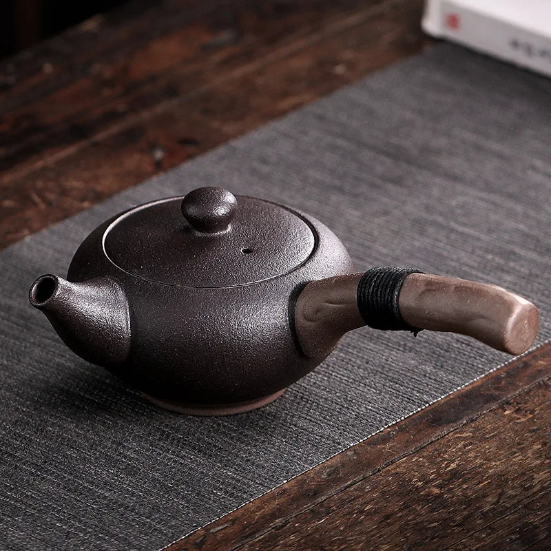 Traditional Chinese Side-Handle Pottery Tea Pot