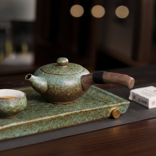 Traditional Chinese Side-Handle Pottery Tea Pot