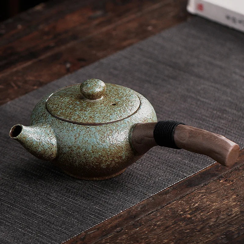 Traditional Chinese Side-Handle Pottery Tea Pot