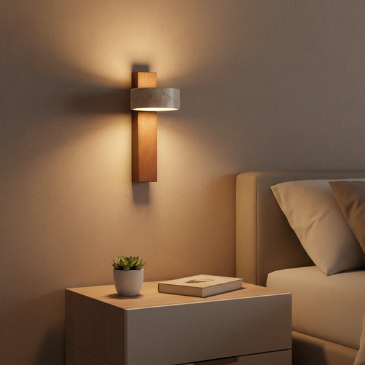 Wabi-Sabi Travertine Wall Lamp