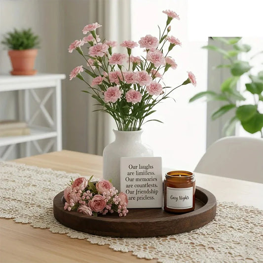Rustic Round Wooden Tray