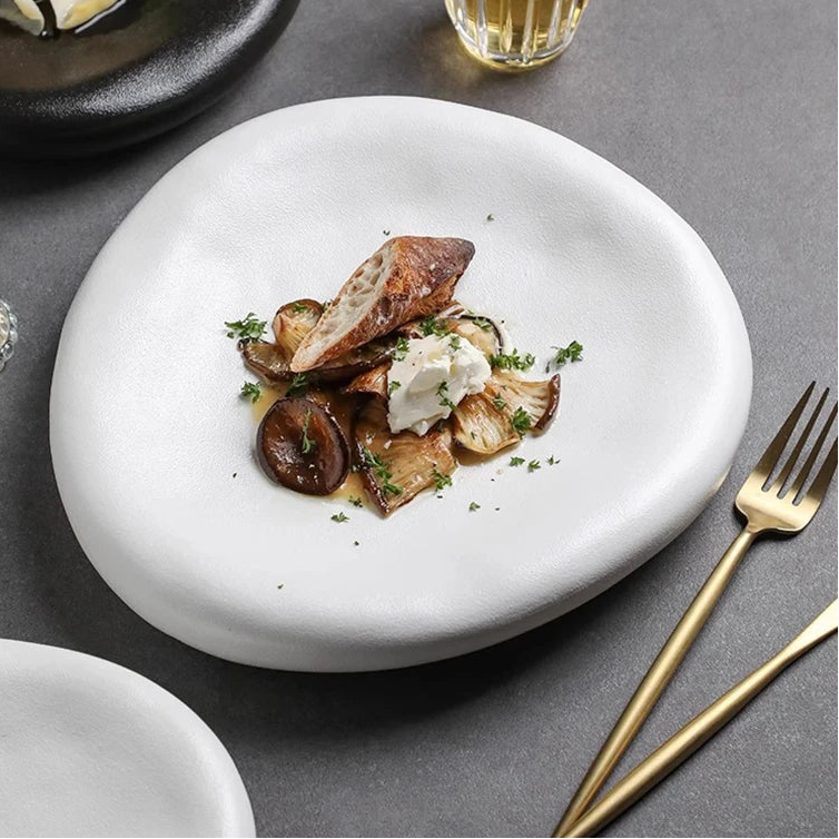 Matte Irregular Ceramic Dining Plate