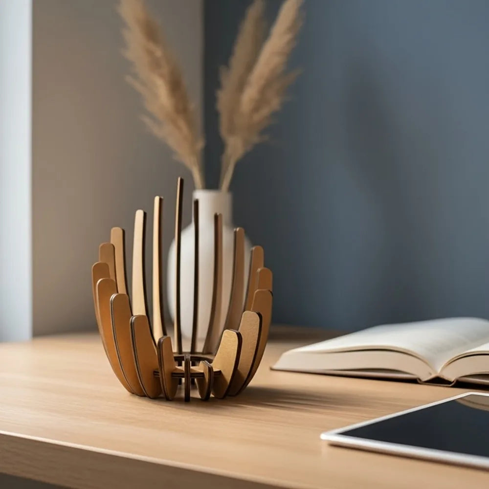 Wooden Lotus Tealight Holder