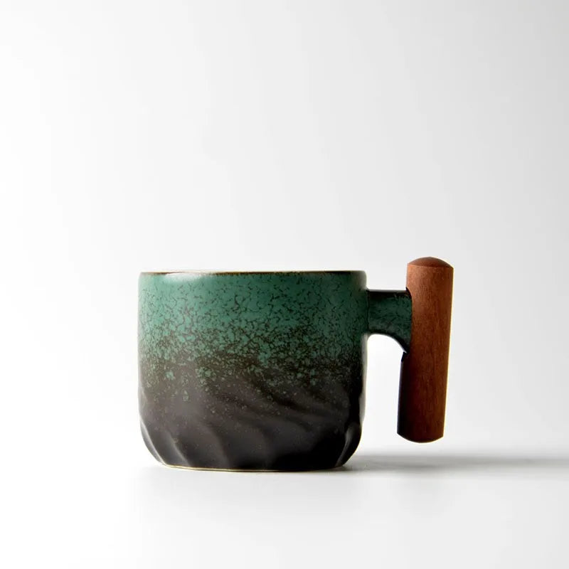 Vintage Wooden Handle Coffee Cup