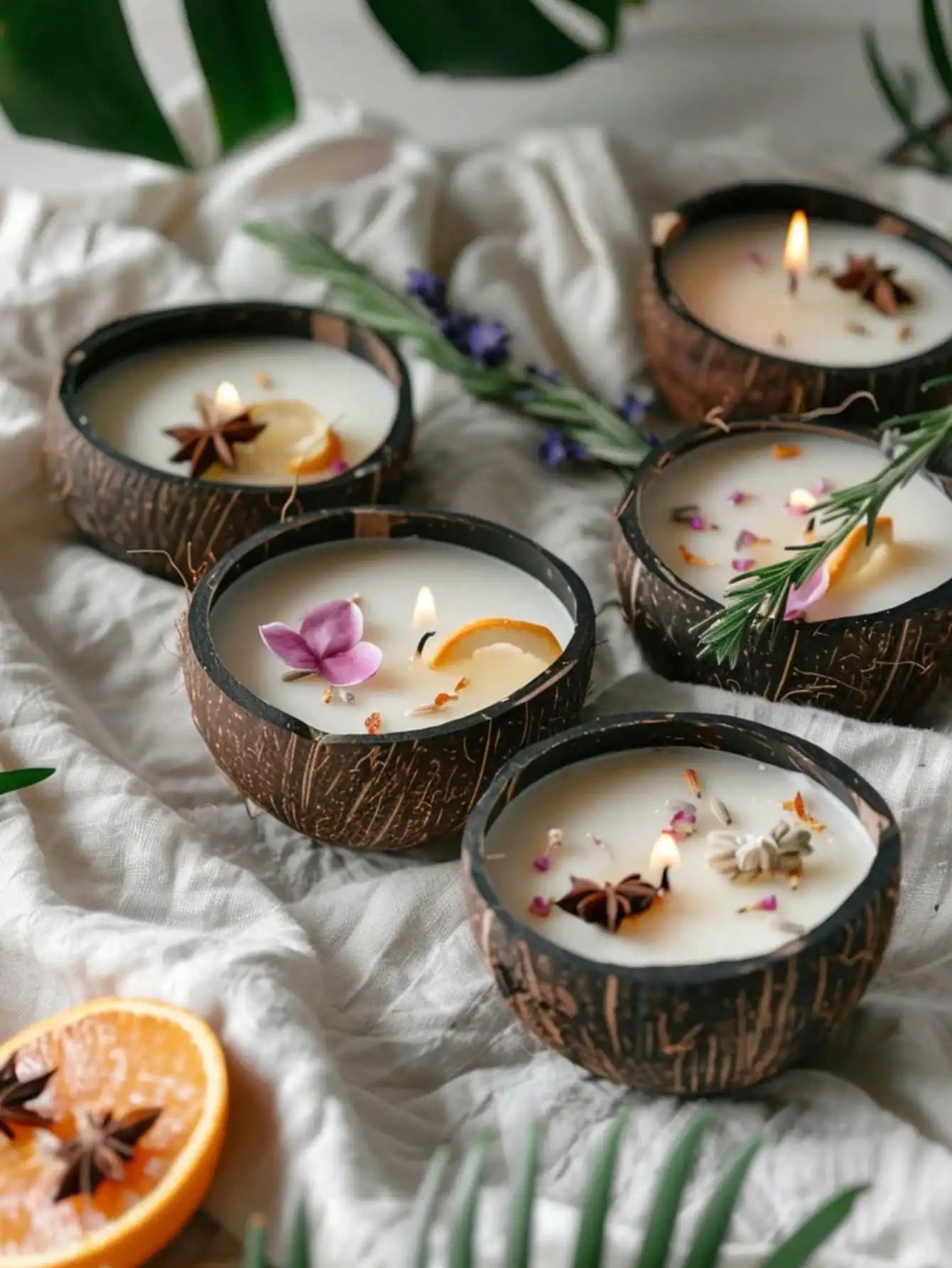 Handcrafted Coconut Shell Scented Candle