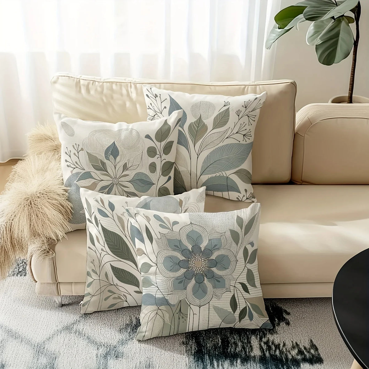 Contemporary Botanical Cushion Cover Set