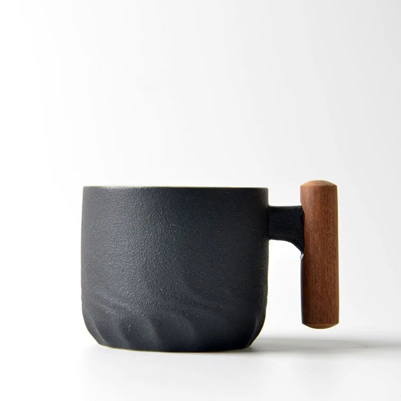 Vintage Wooden Handle Coffee Cup