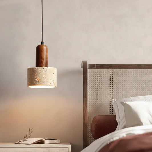 Wabi-Sabi Travertine Pendant Light