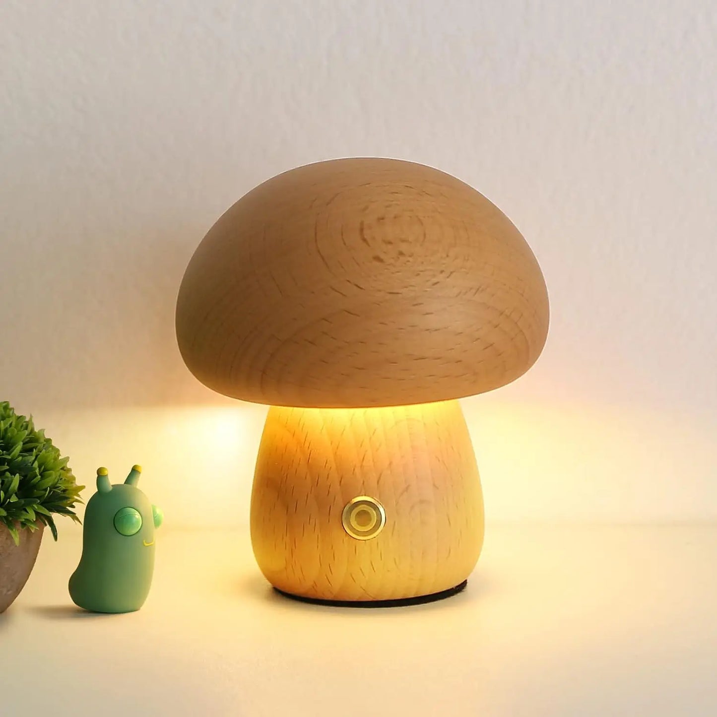 Wooden Mushroom Nursery Lamp