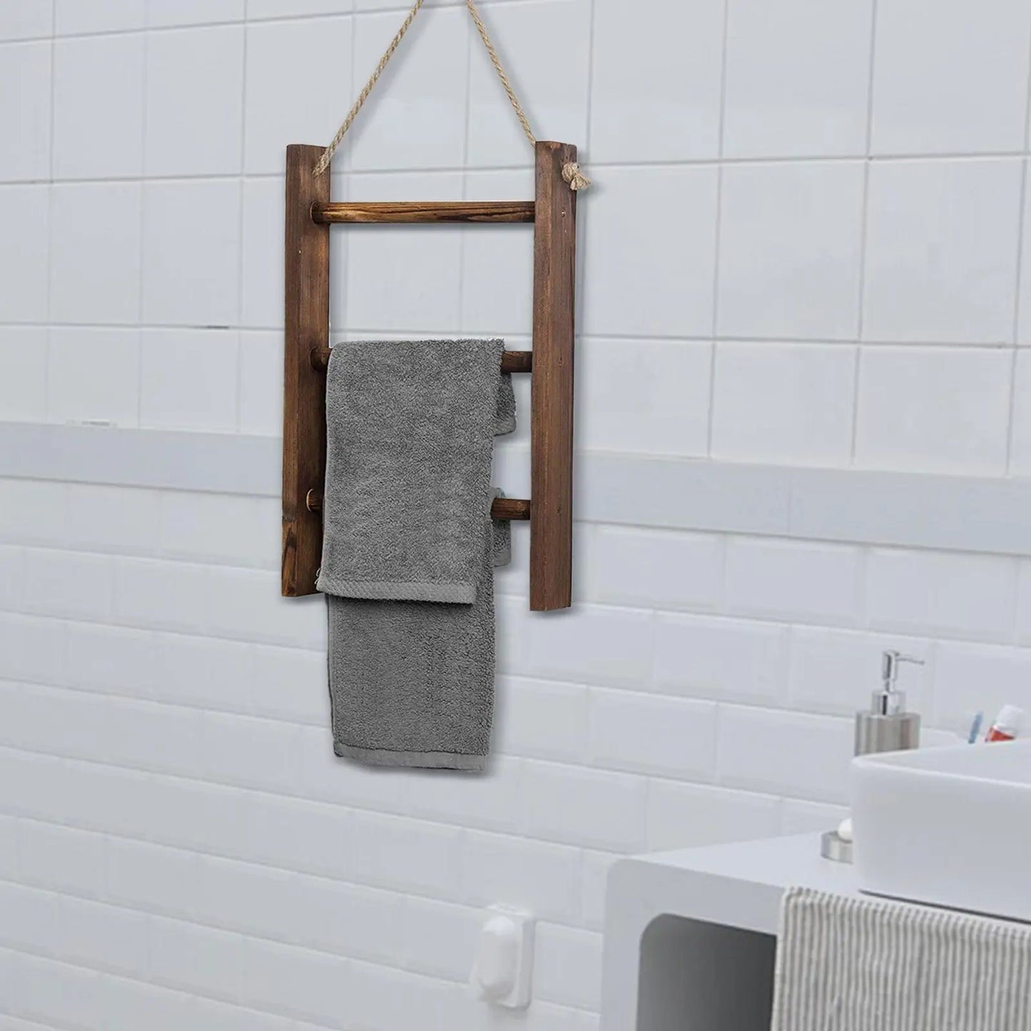 Wooden Spa Towel Rack