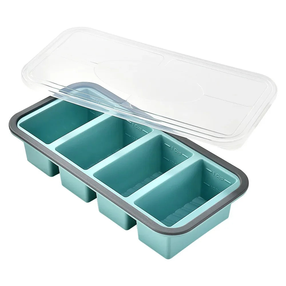 Silicone Meal Prep Freezer Tray with Lid