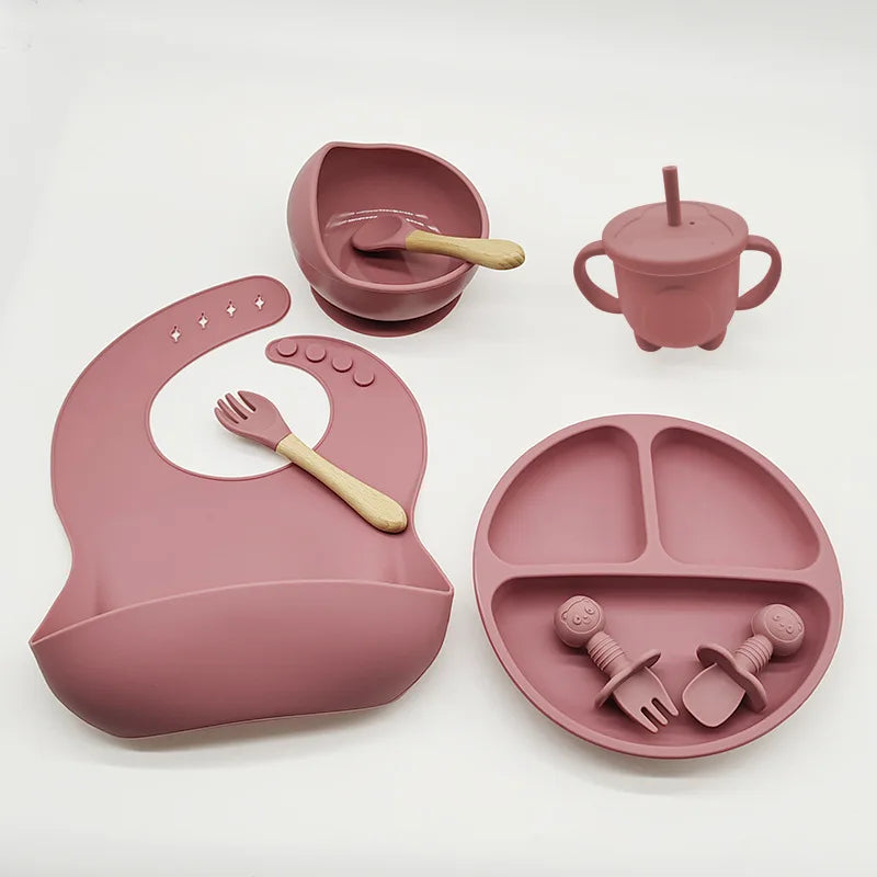 8-Piece Silicone Baby Feeding Set