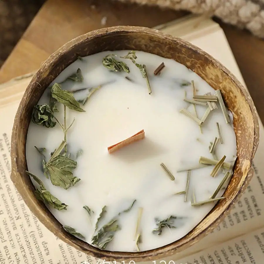 Handcrafted Coconut Shell Scented Candle