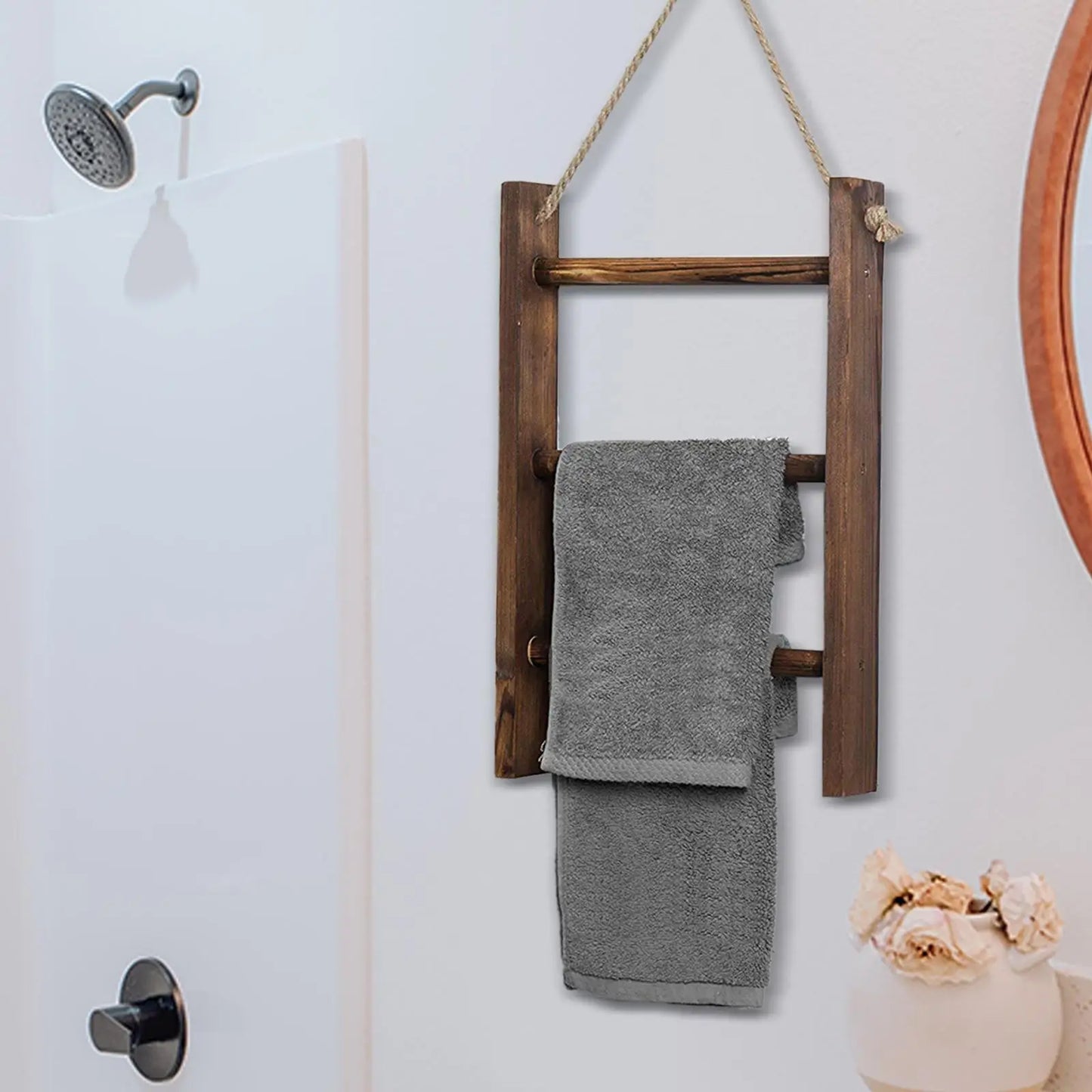 Wooden Spa Towel Rack
