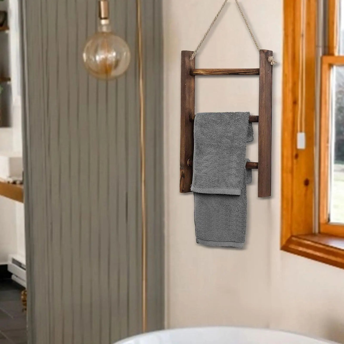 Wooden Spa Towel Rack