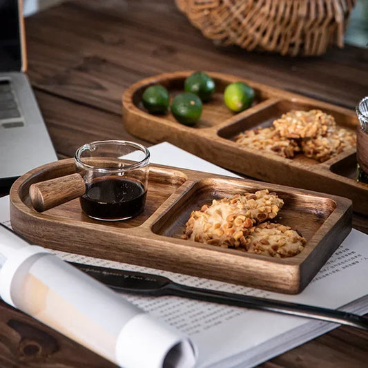 Japanese-Style Acacia Wood Breakfast Tray