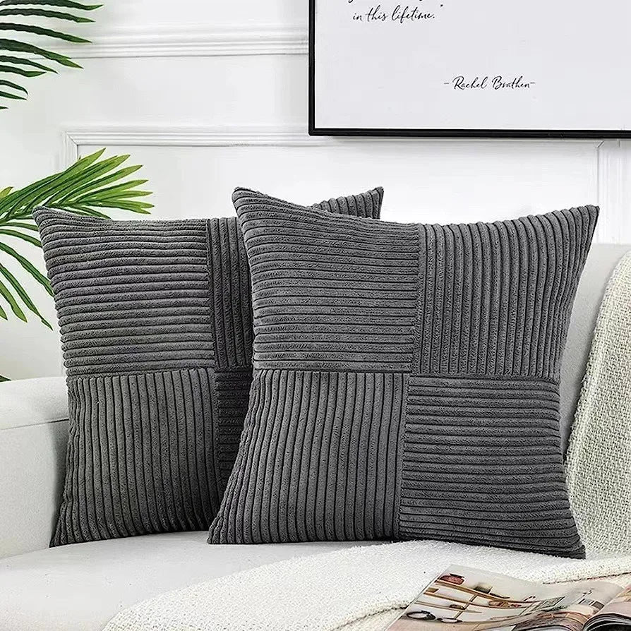 Boho Corduroy Patchwork Cushion Cover