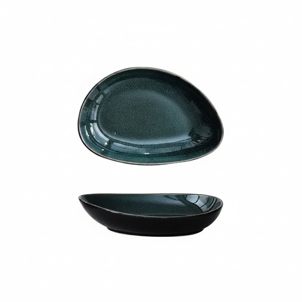 Kiln-Change Ceramic Triangle Deep Dinner Plate