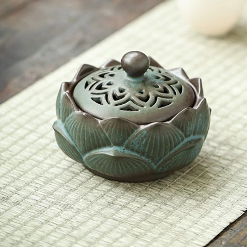 Ceramic Lotus Incense Burner