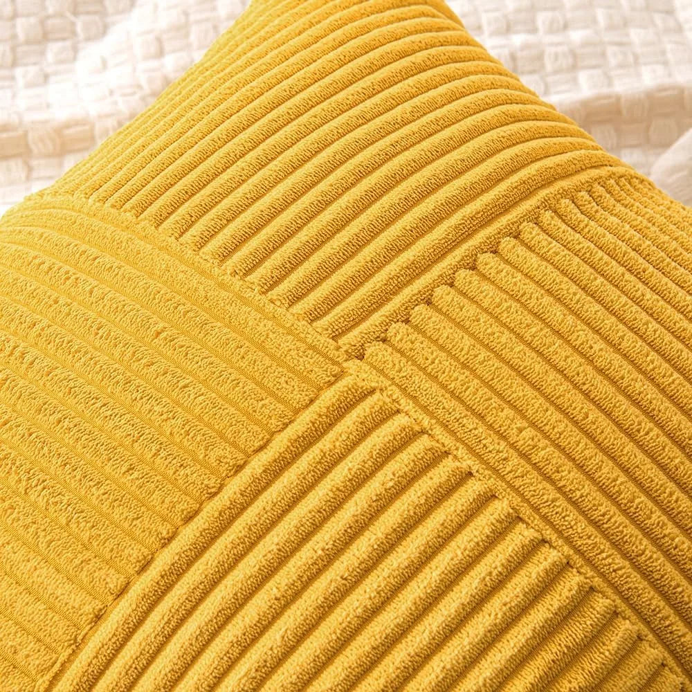 Boho Corduroy Patchwork Cushion Cover