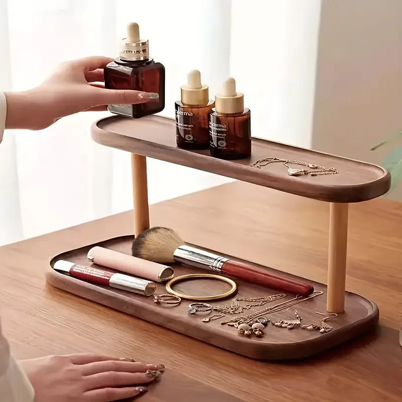 Solid Wood Vanity Organizer Shelf