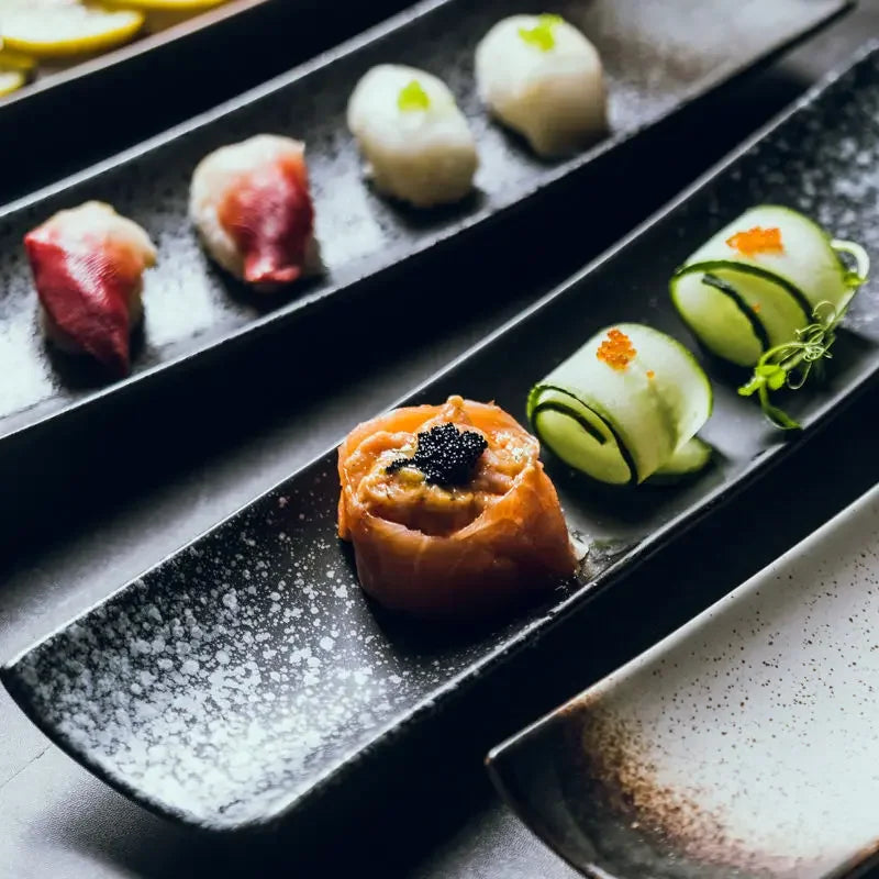 Japanese-Style Ceramic Sushi Plate