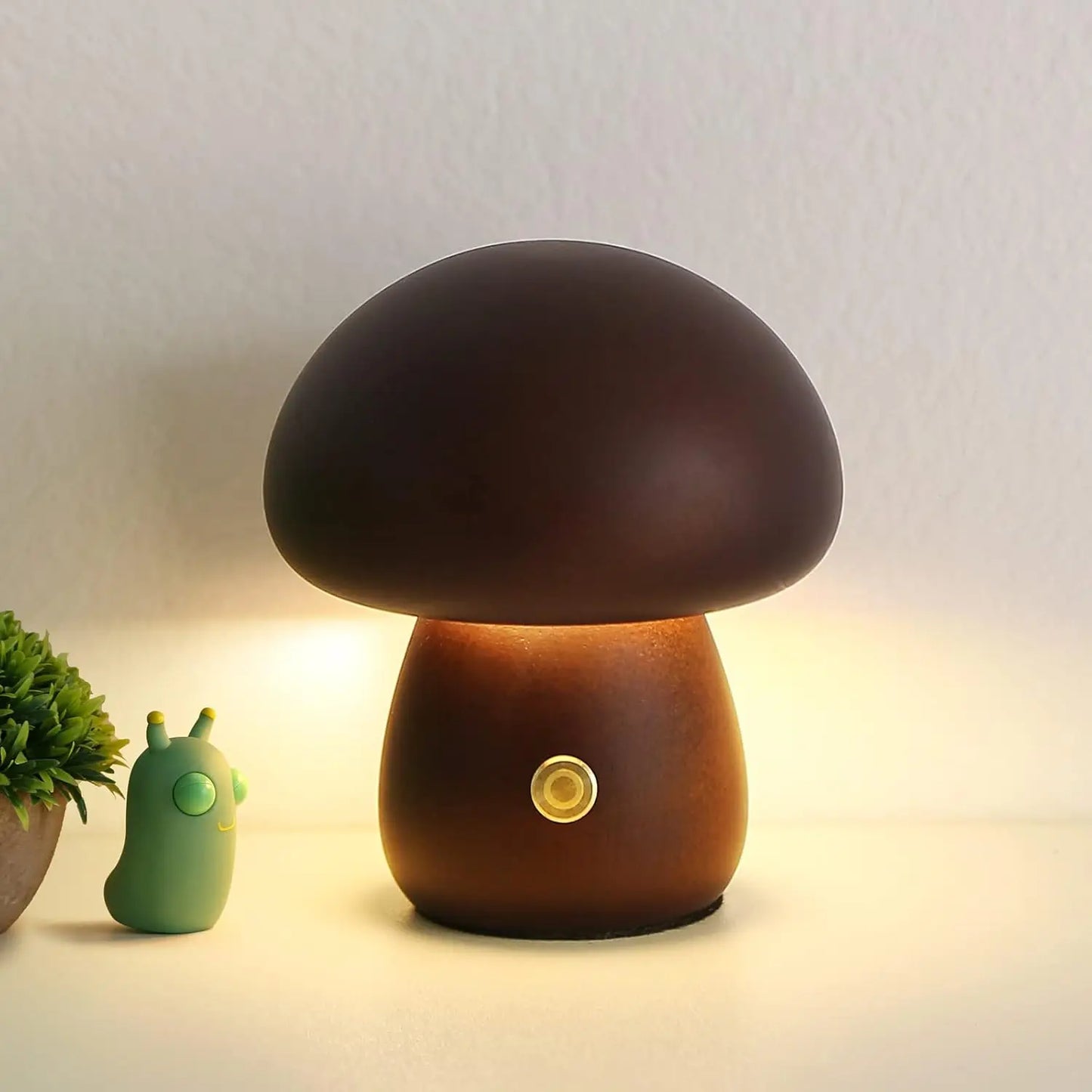 Wooden Mushroom Nursery Lamp