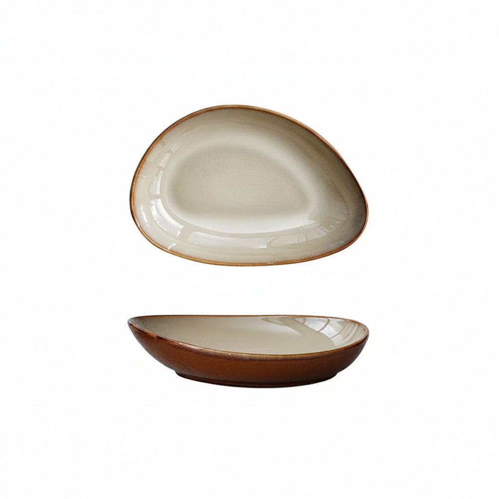 Kiln-Change Ceramic Triangle Deep Dinner Plate
