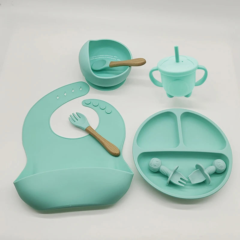 8-Piece Silicone Baby Feeding Set