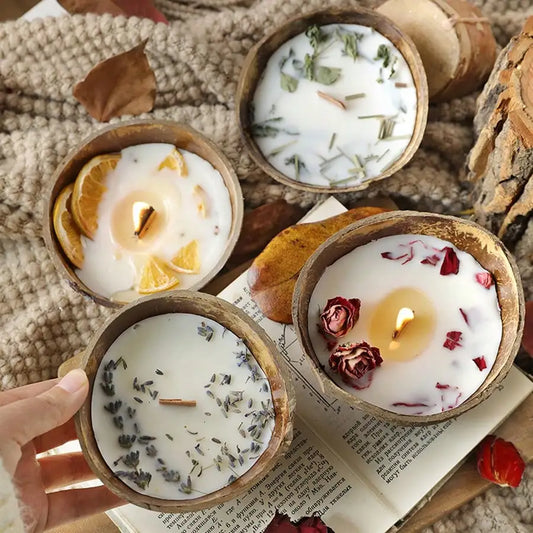 Handcrafted Coconut Shell Scented Candle