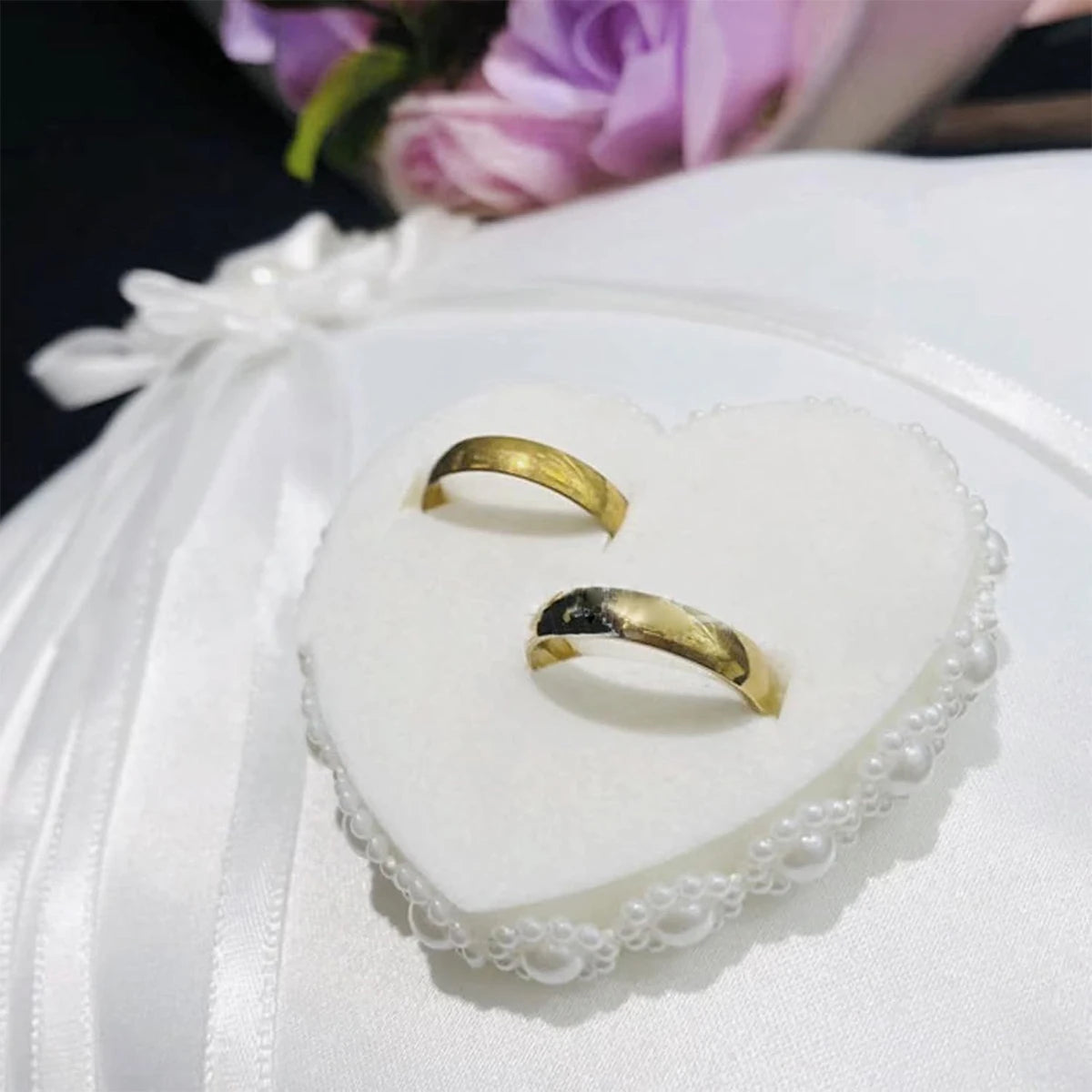 Luxury Satin Wedding Ring Pillow