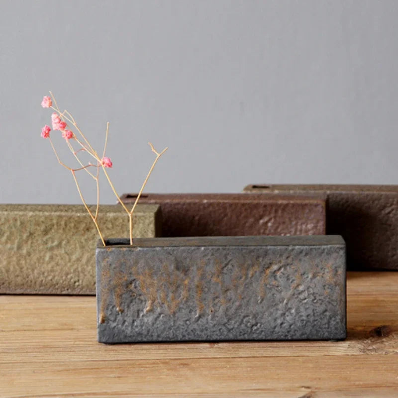 Japanese Wabi-Sabi Rough Pottery Vase