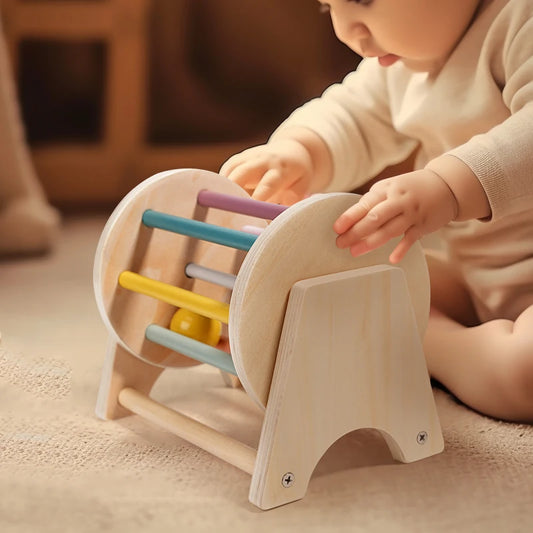 Montessori Wooden Spinning Drum Toy