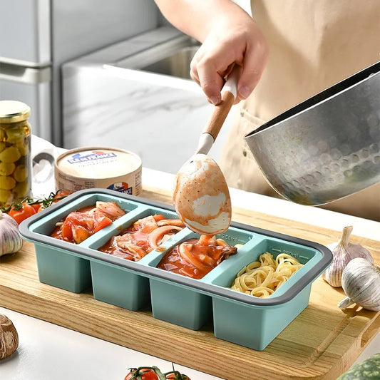 Silicone Meal Prep Freezer Tray with Lid