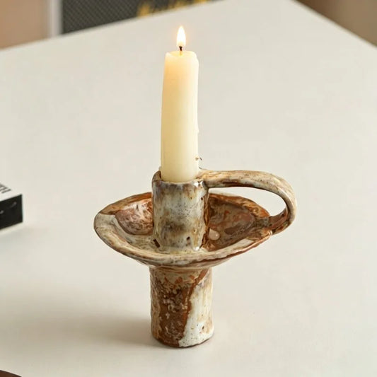 Retro Ceramic Candlestick Holder