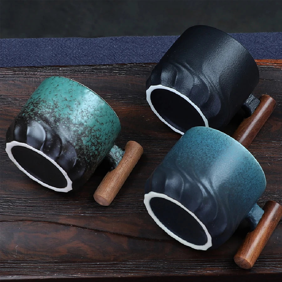 Vintage Wooden Handle Coffee Cup