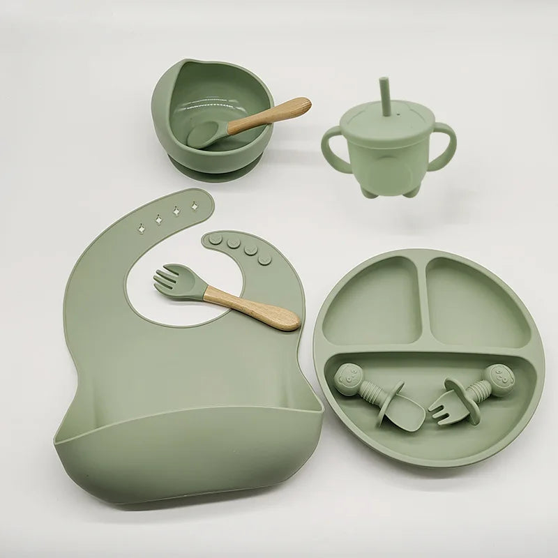 8-Piece Silicone Baby Feeding Set