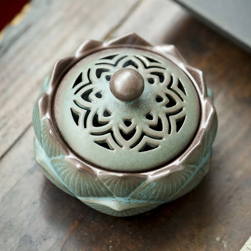 Ceramic Lotus Incense Burner