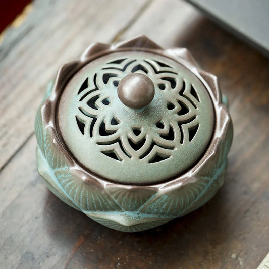 Ceramic Lotus Incense Burner