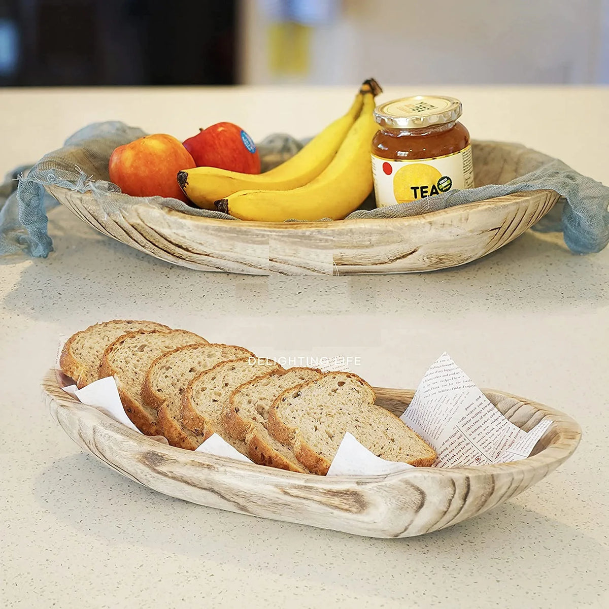 Rustic Paulownia Wood Boat Tray