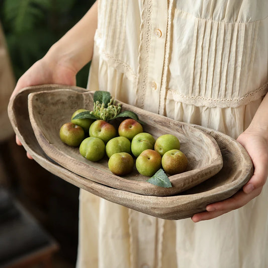 Rustic Paulownia Wood Boat Tray
