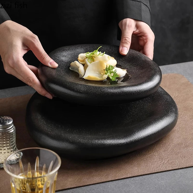 Matte Irregular Ceramic Dining Plate