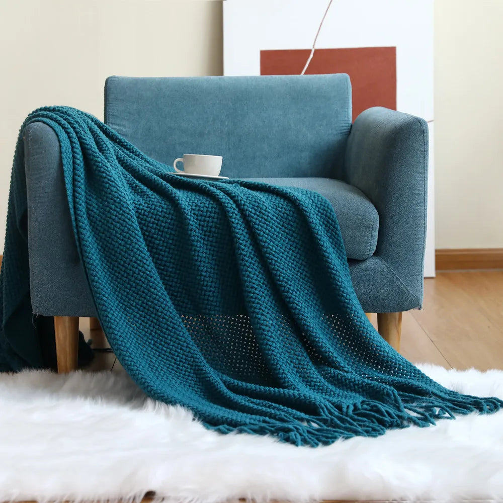 Cable Knit Throw Blanket