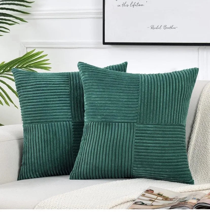 Boho Corduroy Patchwork Cushion Cover