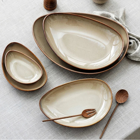 Kiln-Change Ceramic Triangle Deep Dinner Plate