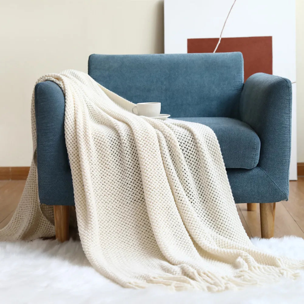 Cable Knit Throw Blanket