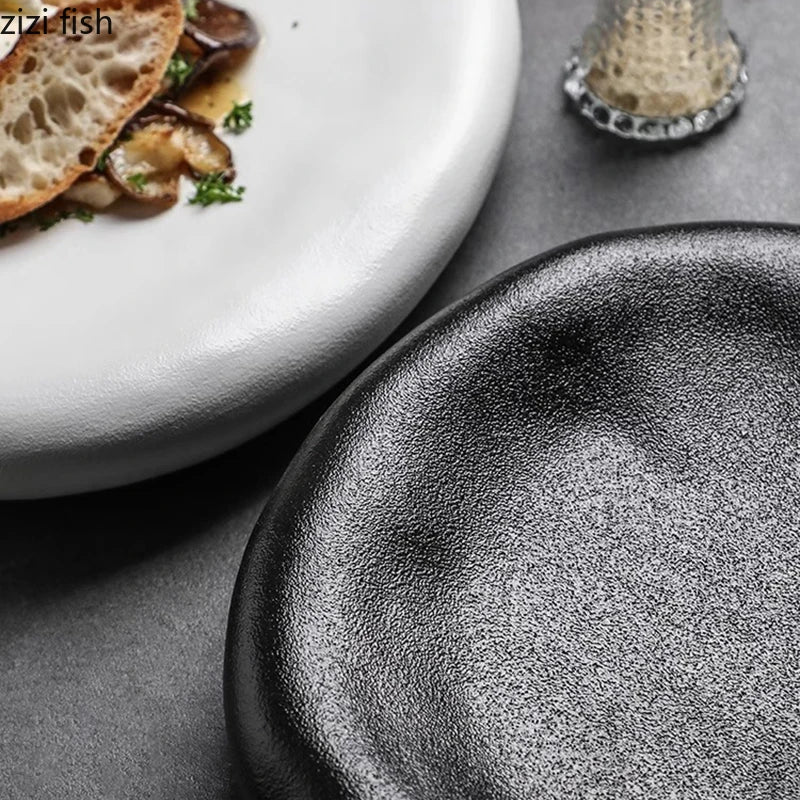 Matte Irregular Ceramic Dining Plate